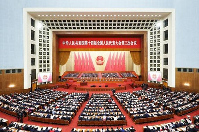 5일 베이징 인민대회당에서 열린 제14기 전국인민대표대회(전인대) 제3차 회의 개막회 현장.(사진/신화통신) 