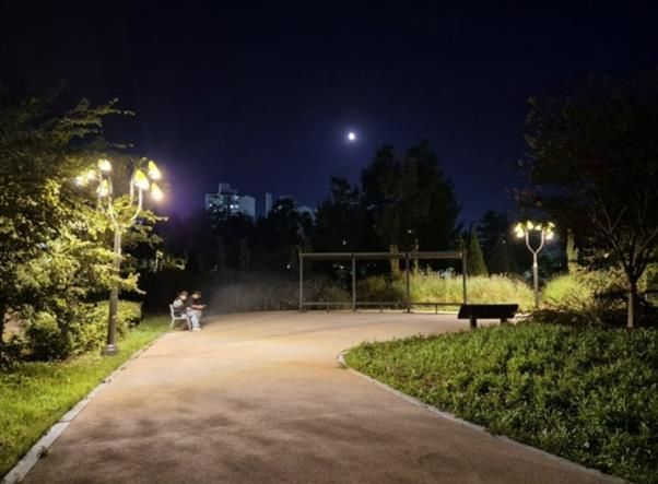 수원시 팔달구, 서호꽃뫼공원 디자인 공원등 설치