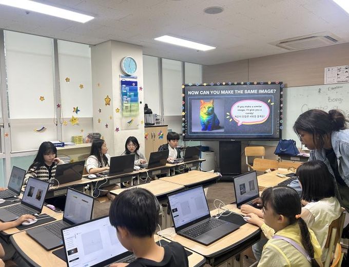 평택시국제교류재단 AI 잉글리시, AI 영어 미술 수업 성황