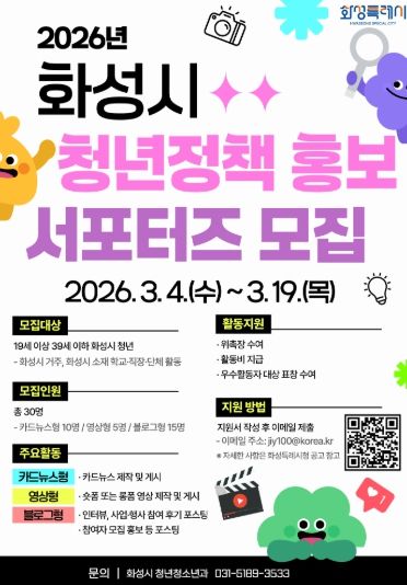 청년정책 홍보 서포터즈 모집 홍보 포스터