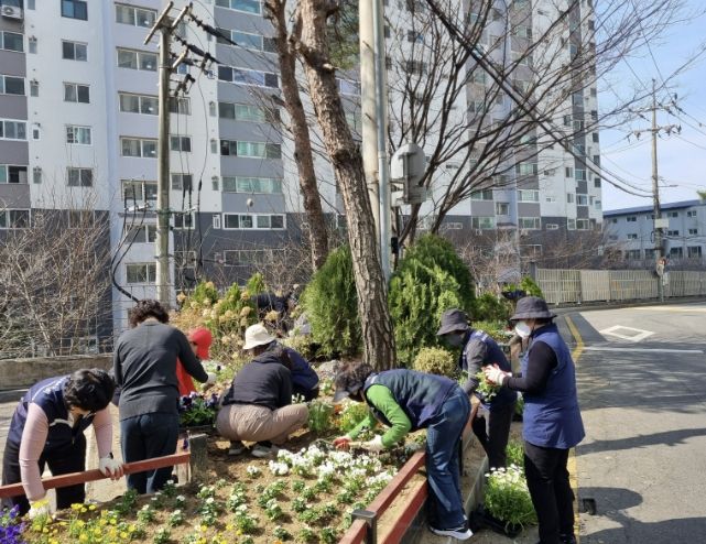 구리시 인창동, 봄꽃 식재로 쾌적한 마을환경 조성