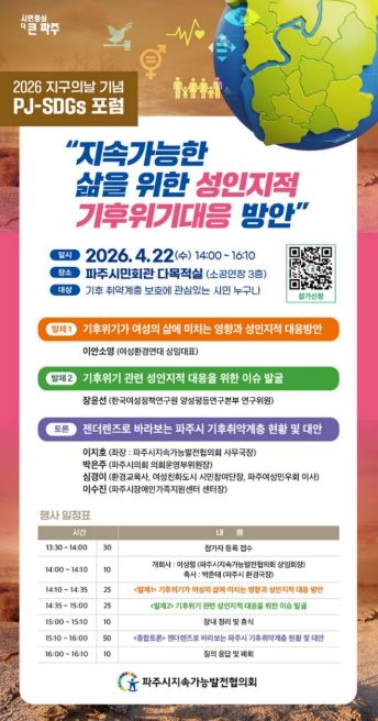 파주시, 지구의 날 기념 ‘기후격차 포럼’ 개최